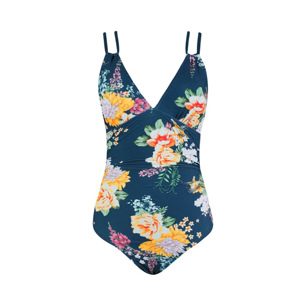 Cupshe Tropical Floral Cutout One Piece Swimsuit NWT Size M